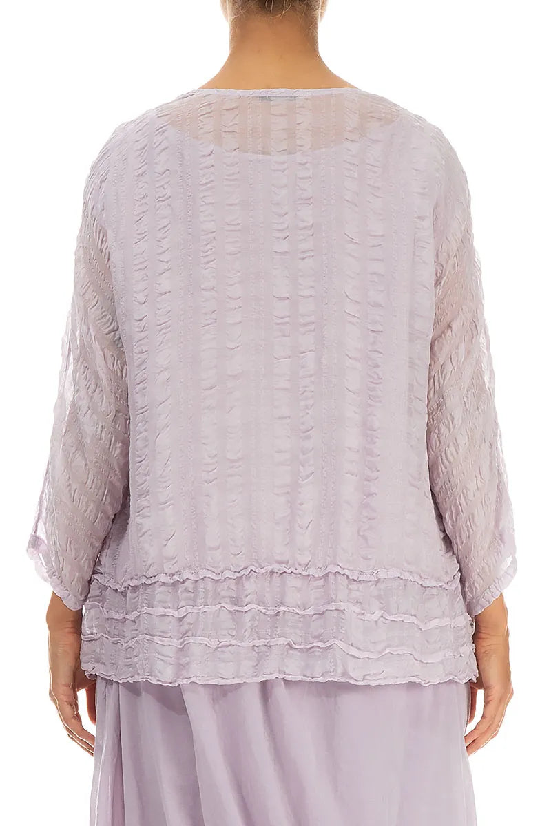 Open Lilac Textured Silk Jacket 2