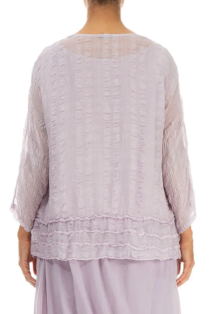 Open Lilac Textured Silk Jacket 2
