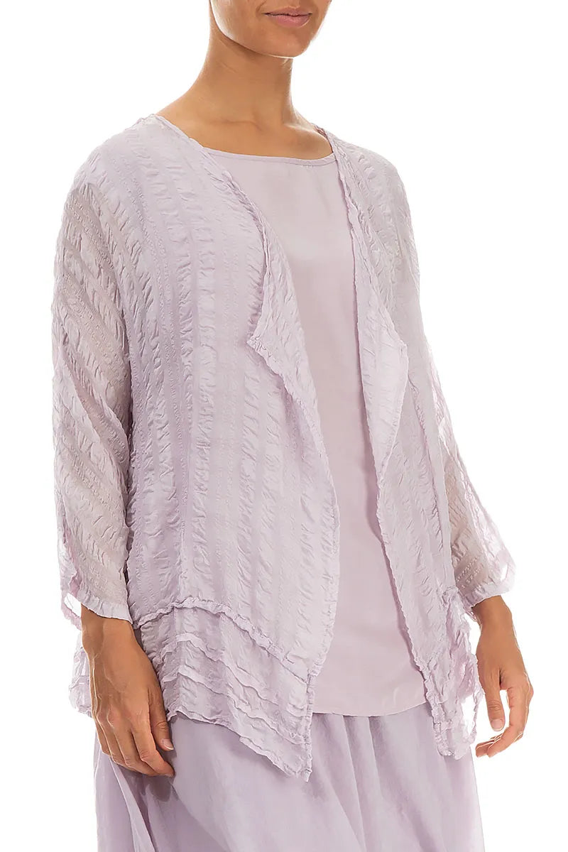 Open Lilac Textured Silk Jacket 3