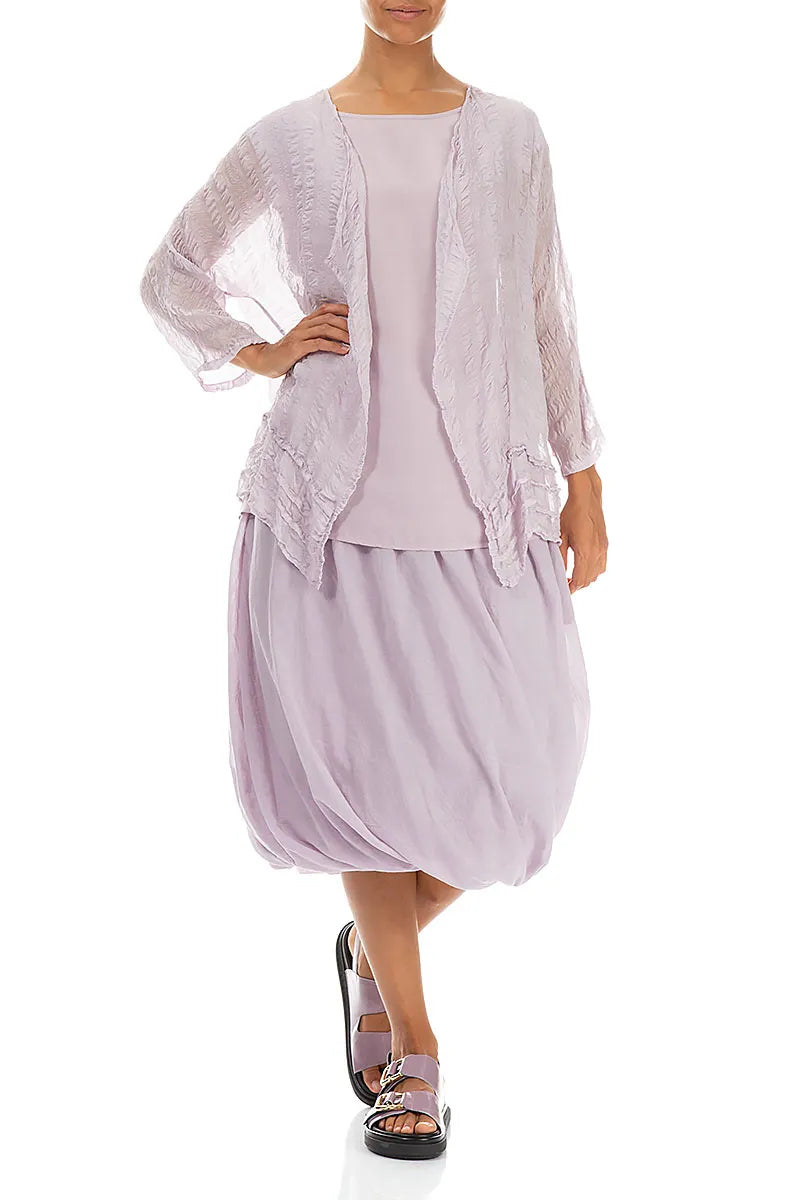 Open Lilac Textured Silk Jacket 4