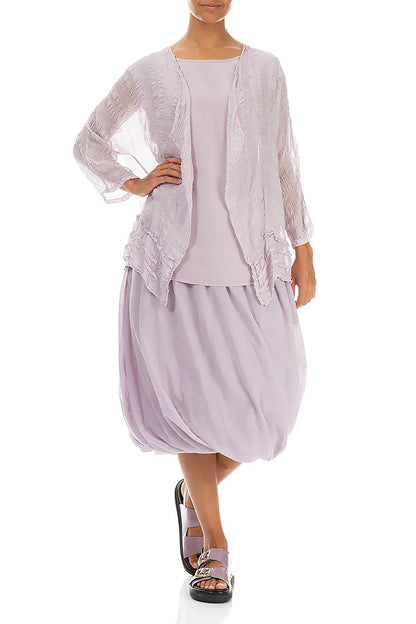 Open Lilac Textured Silk Jacket 4