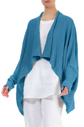 Open Longer Back Denim Linen Cardigan 3