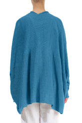 Open Longer Back Denim Linen Cardigan 2