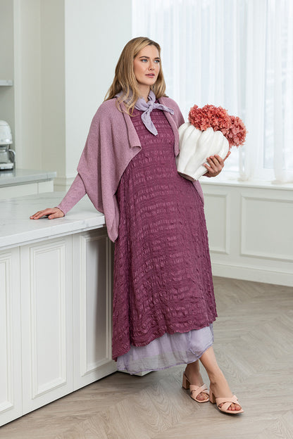 Open Longer Back Mauve Pink Linen Cardigan 7