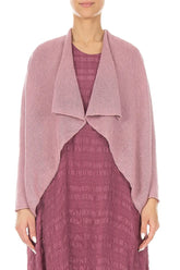 Open Longer Back Mauve Pink Linen Cardigan 1