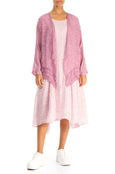 Open Mauve Taupe Textured Silk Jacket 4