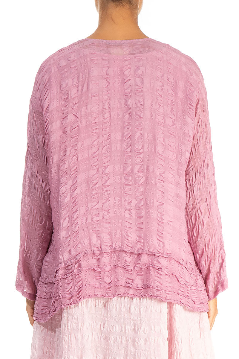 Open Mauve Taupe Textured Silk Jacket 2