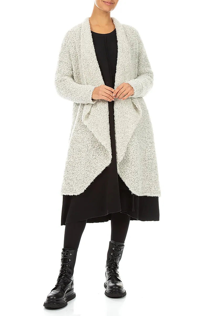 Open Mélange Pearl Alpaca Wool Coat Cardigan 4