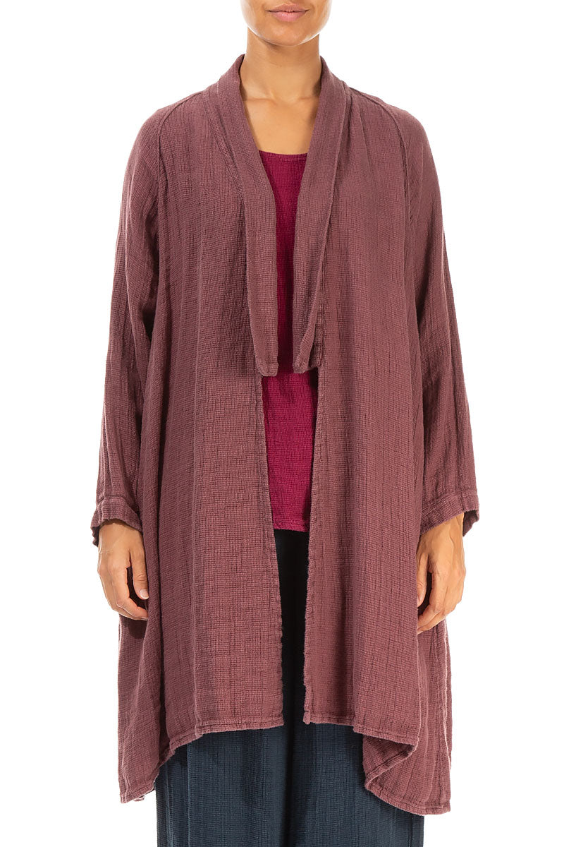Open Merlot Textured Linen Jacket 1