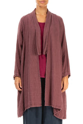 Open Merlot Textured Linen Jacket 1