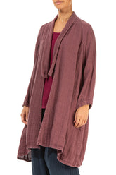 Open Merlot Textured Linen Jacket 3