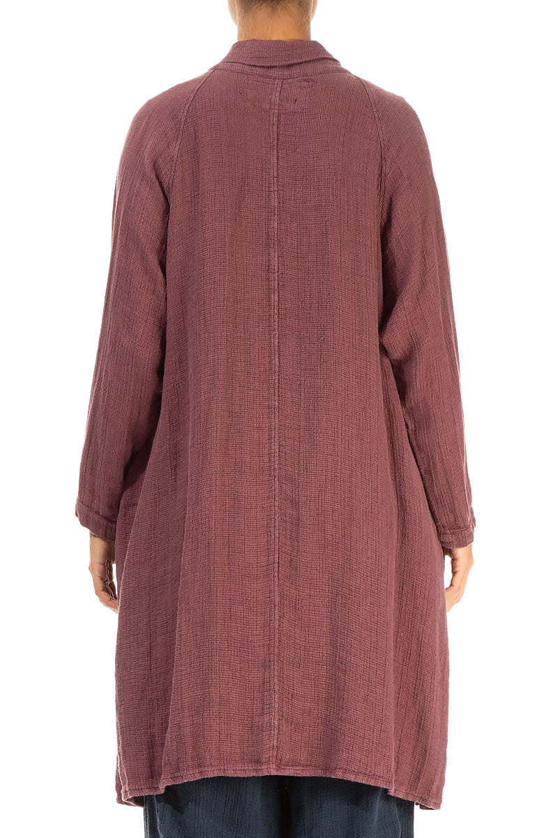 Open Merlot Textured Linen Jacket 2