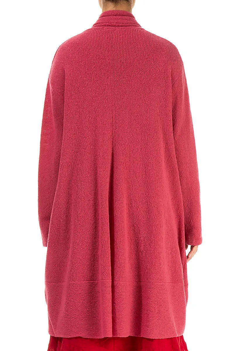 Offener rosa Punch Wollcardigan