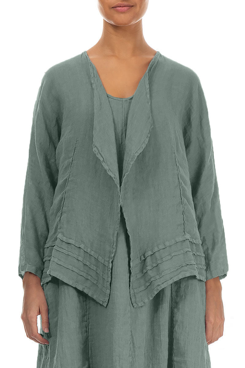 Open Sage Gauze Linen Jacket