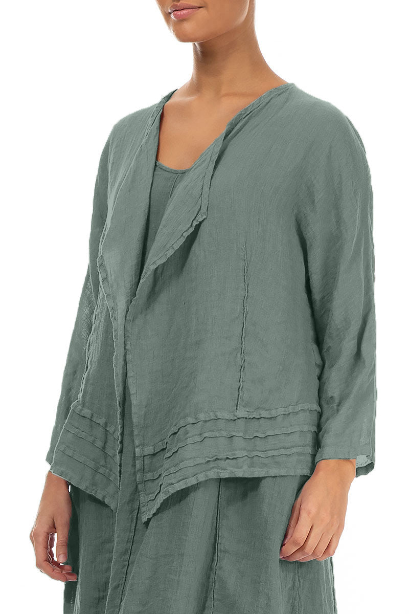 Open Sage Gauze Linen Jacket