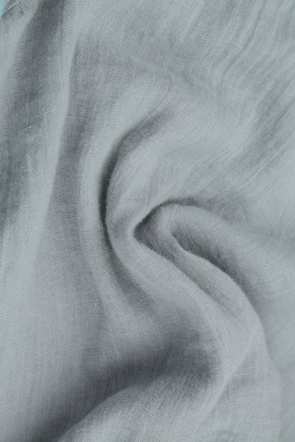 Veste ouverte en gaze de lin gris argenté