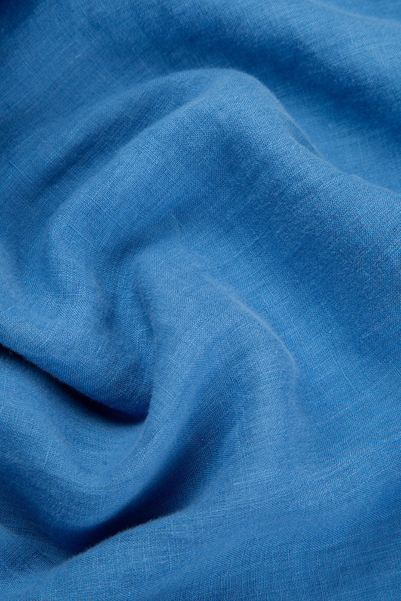Open Tie Up Cornflower Linen Jacket 5