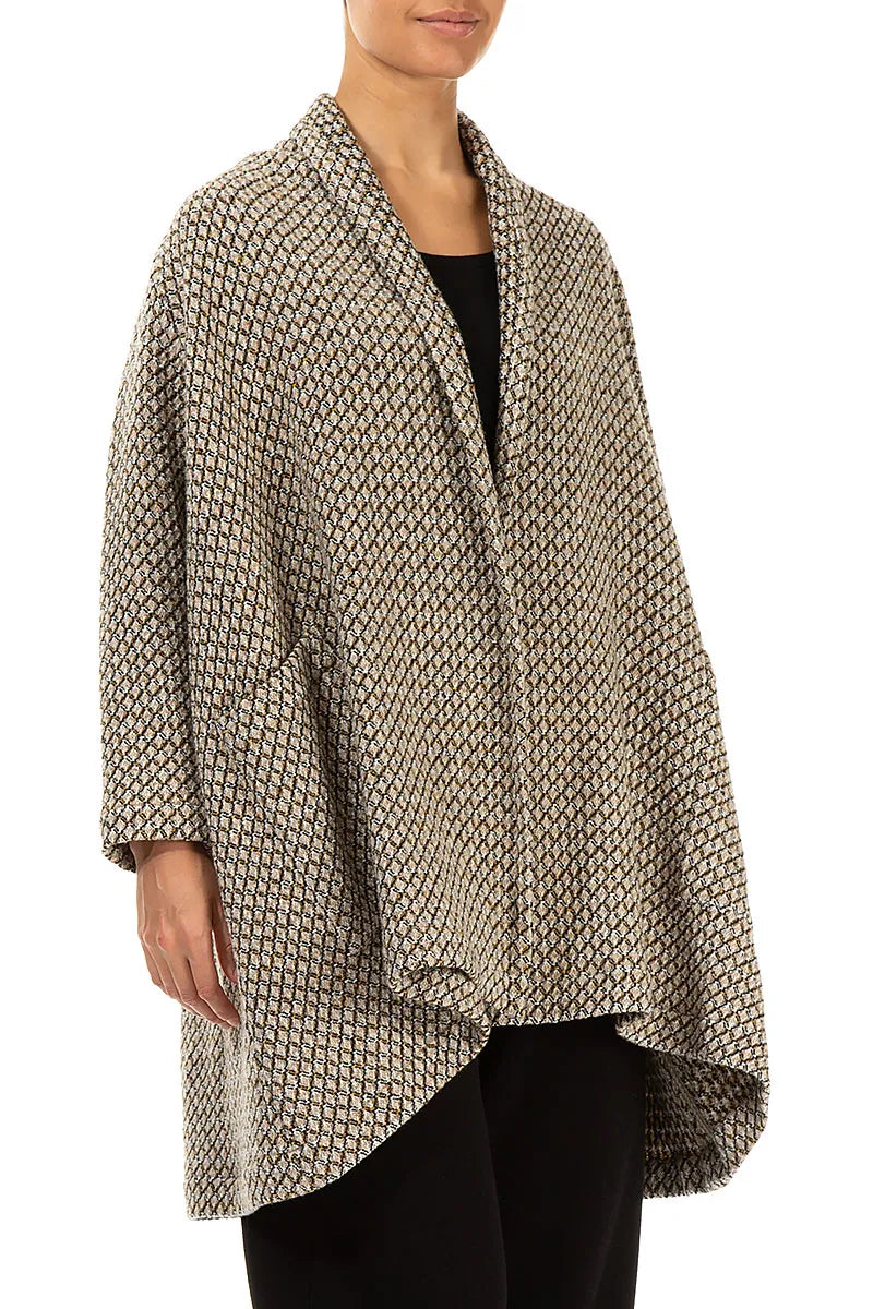 Open Type Beige Virgin Wool Jacket