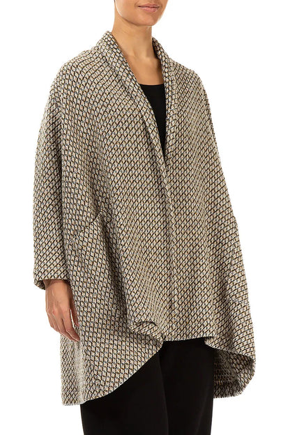 Open Type Beige Virgin Wool Jacket