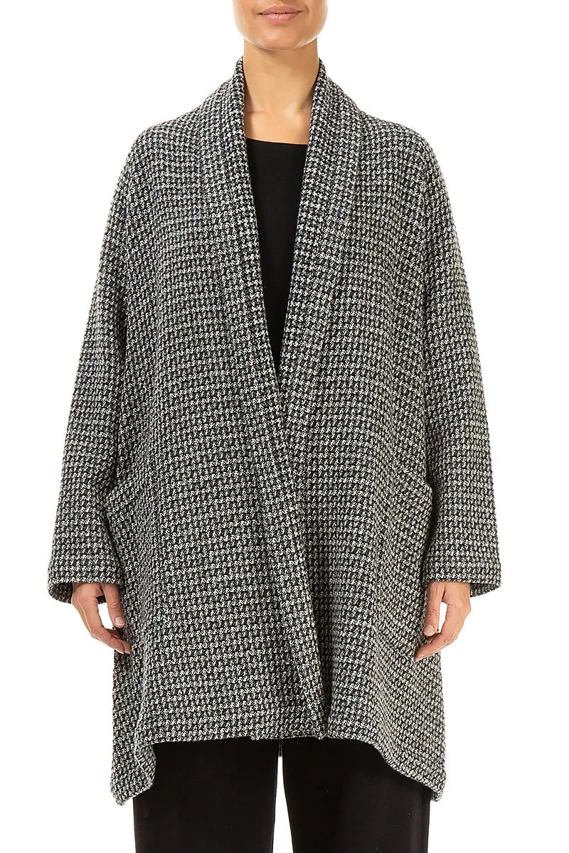 Open Type Grey Virgin Wool Coat - Jacket