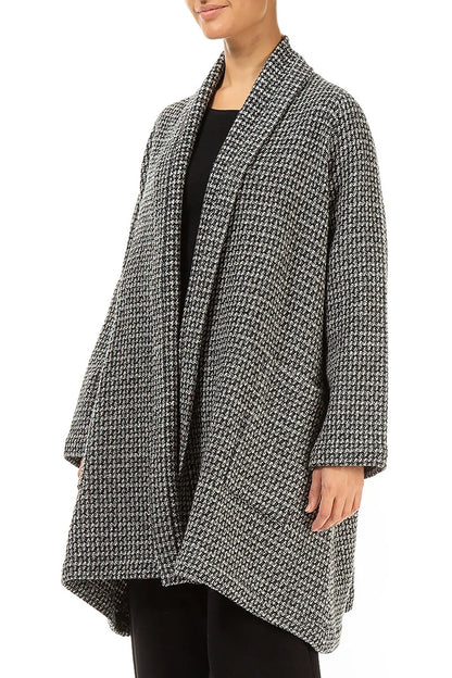 Open Type Grey Virgin Wool Coat - Jacket