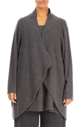 Open Type Grey Wool Jersey Jacket 1