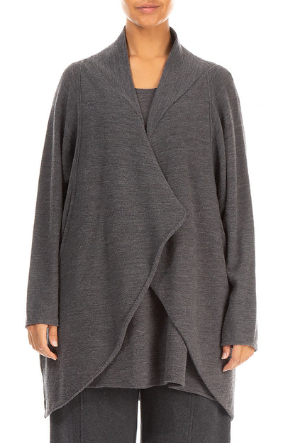 Open Type Grey Wool Jersey Jacket 1