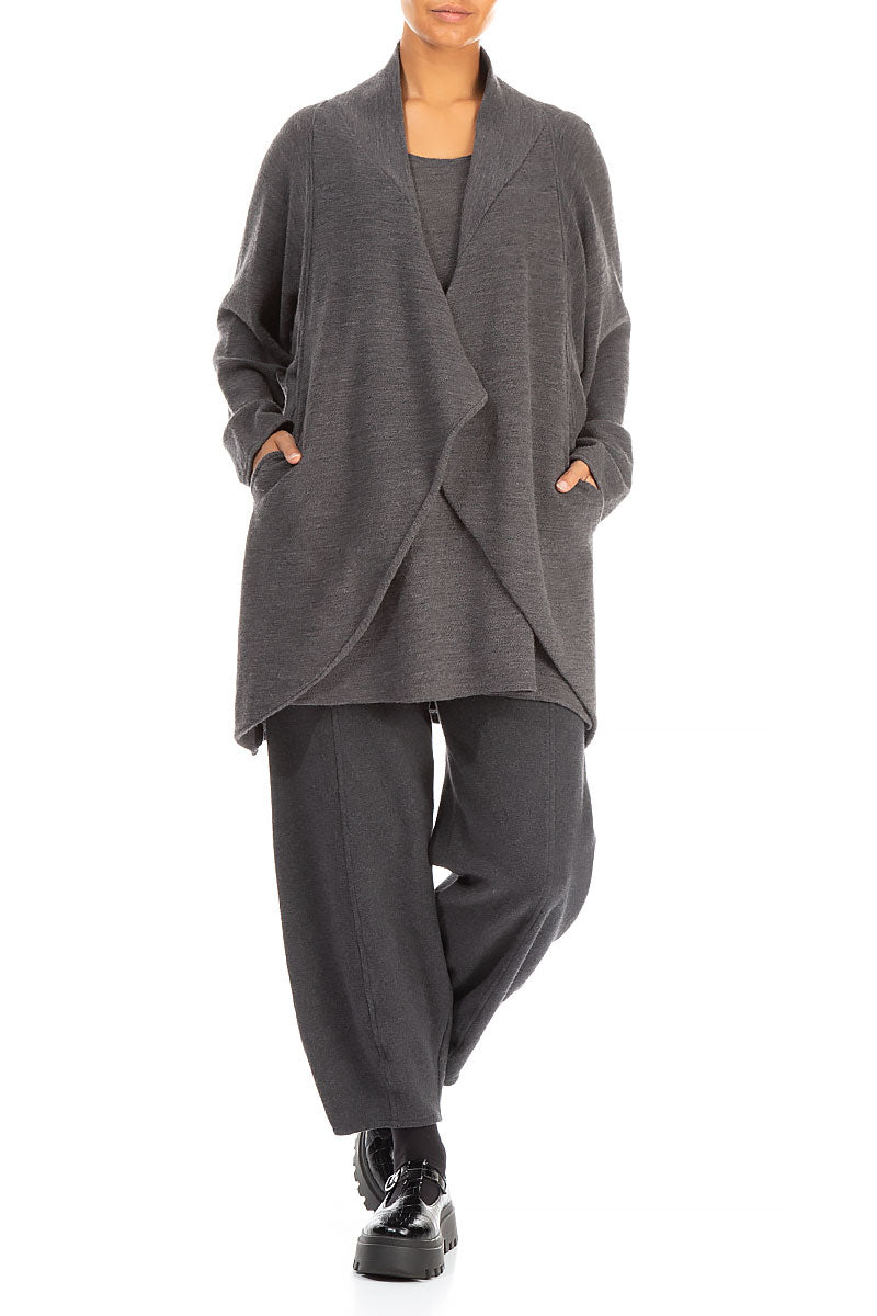 Open Type Grey Wool Jersey Jacket 4