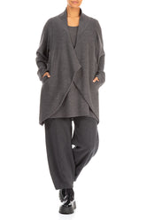 Open Type Grey Wool Jersey Jacket 4