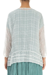 Open White Textured Silk Jacket 2