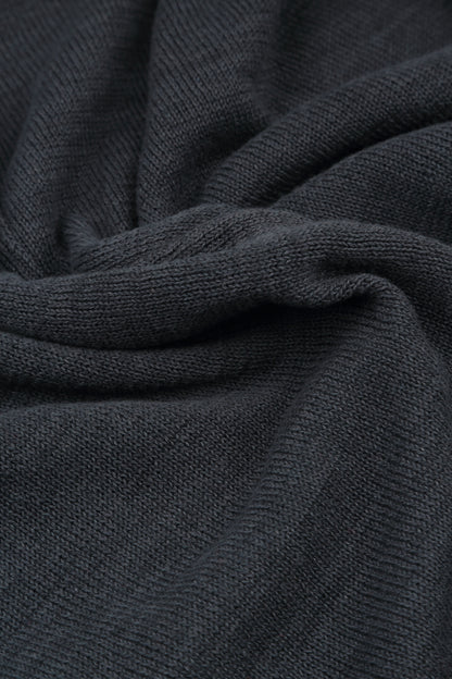Pull en lin graphite à ourlet ajouré