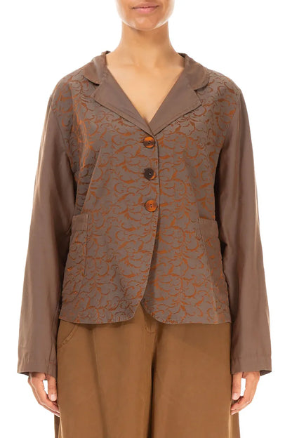 Ornamented Aged Copper Silk Cotton Jacket 1