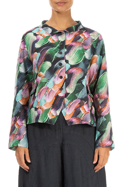 Paint Charm Buttoned Linen Jacket 1
