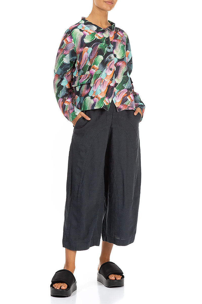 Paint Charm Buttoned Linen Jacket 4