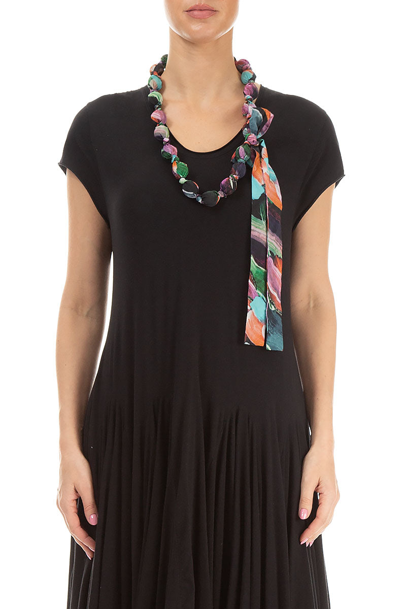 Paint Charm Silk Cotton Bead Necklace 1