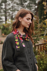 Paint Mosaic Silk Bamboo Bead Necklace 6
