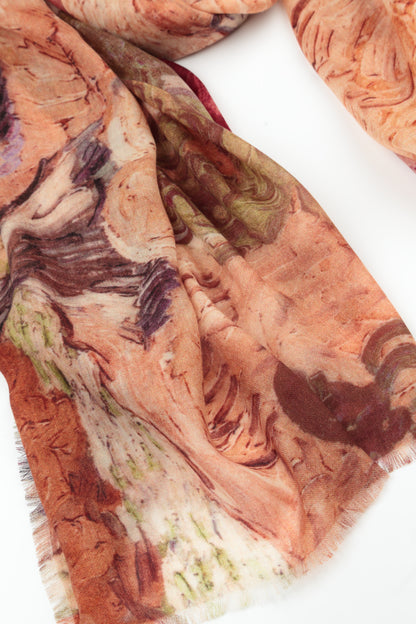 Écharpe en cachemire et soie Painted Romance