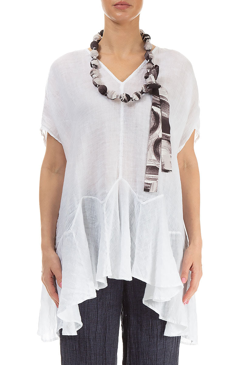 Off White Paintwave Silk Bamboo Bead Necklace 1