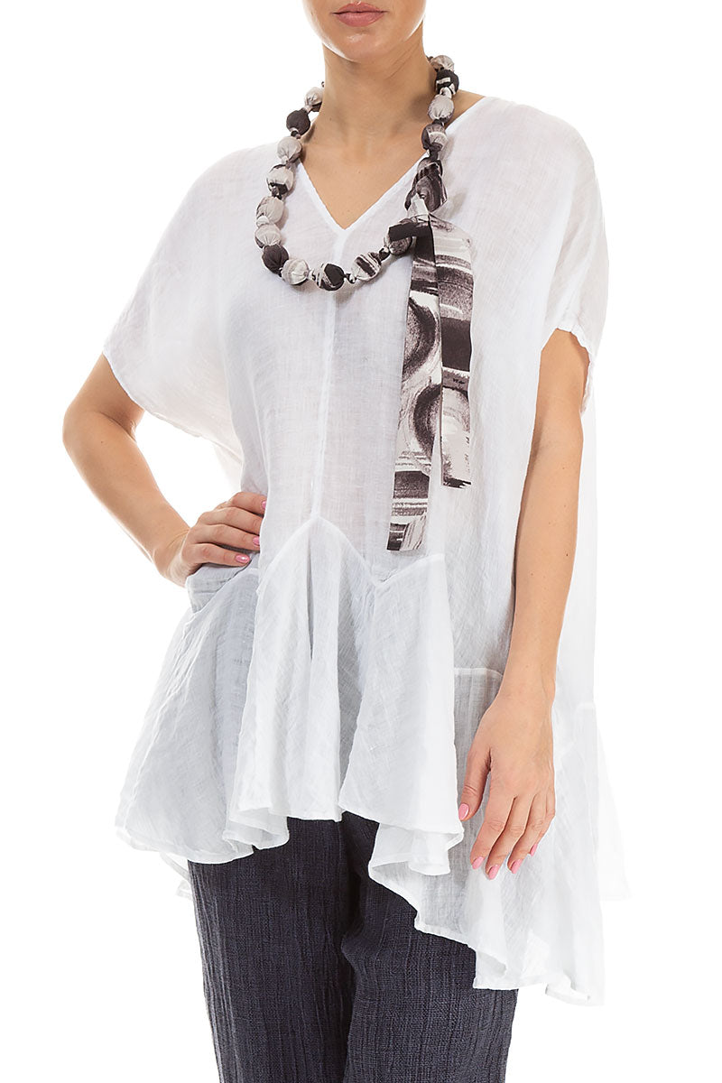 Off White Paintwave Silk Bamboo Bead Necklace 3