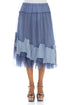 Patch Décor Blue Nova Silk Chiffon Skirt 1