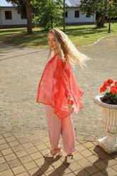 Patch Décor Raspberry Silk Chiffon Shirt 6