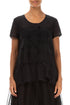 Patch Décor Black Silk Cotton Blouse 1