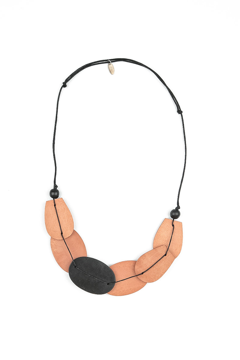 Peach Balance Wood Necklace 4