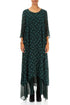 Peacock Dotty Silk Maxi Dress 1