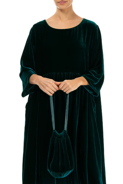 Peacock Silk Velvet Evening Hand Bag