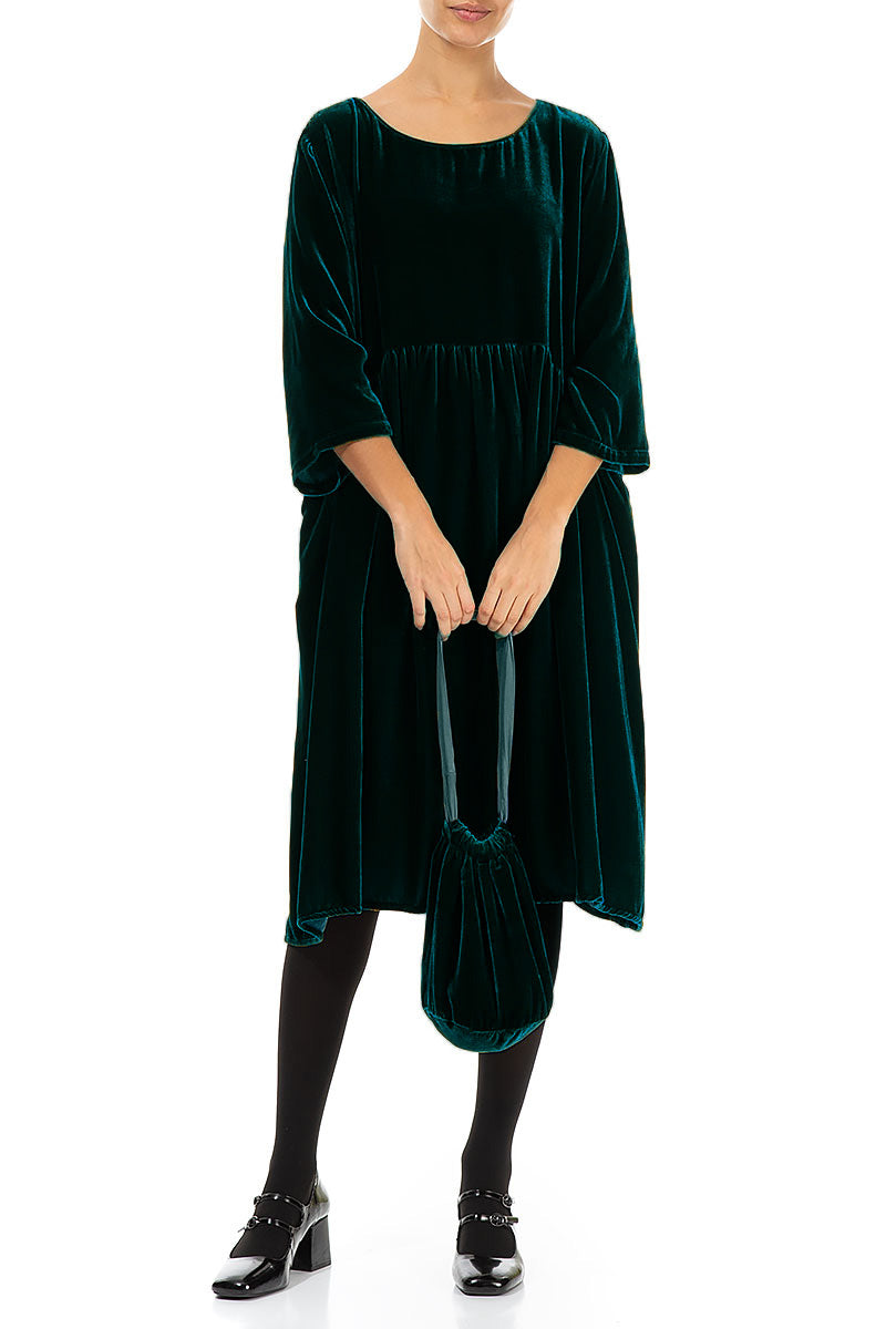 Peacock Silk Velvet Evening Hand Bag