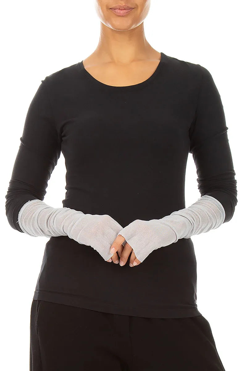 Pearl Grey Mesh Soft Cotton Wristlets