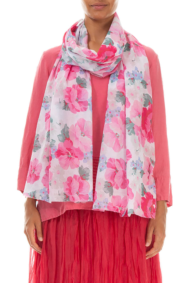 Peony Blossom Cotton Scarf 1