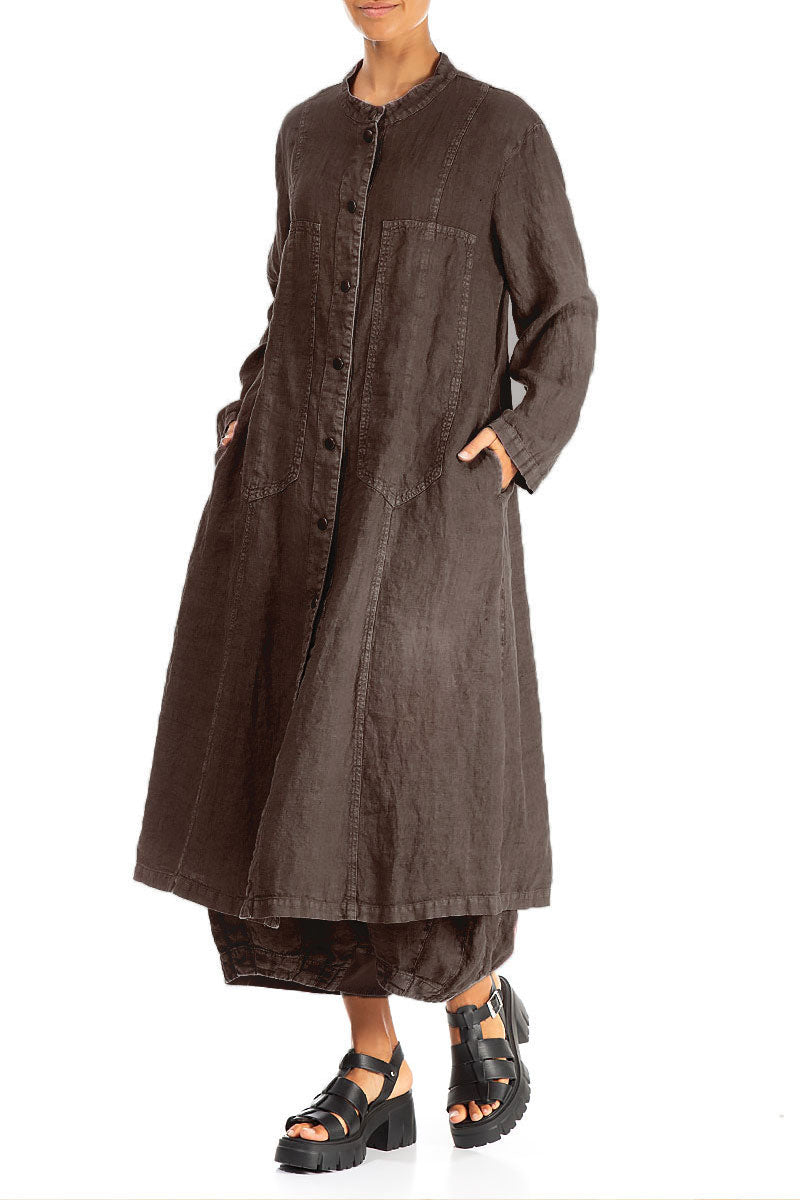 Pin Décor Off-Dye Truffle Linen Jacket 3