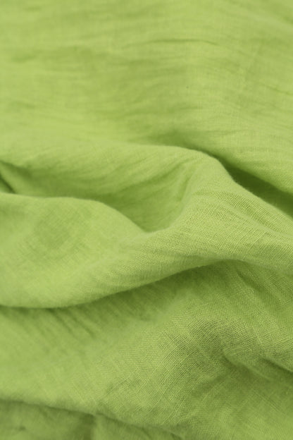 Pin-Tucked Lime Gauze Linen Tunic 5